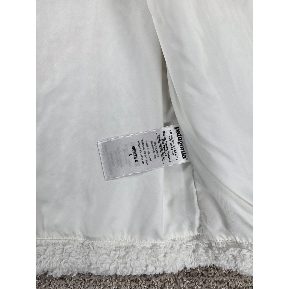 Patagonia Los Gatos Womens Fleece Vest White Full Zip Stand Collar Size‎ Large - Picture 6 of 10